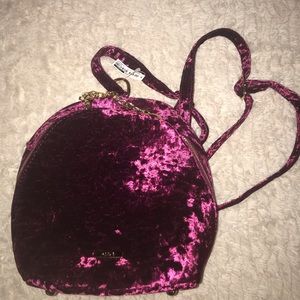 Mini velvet backpack